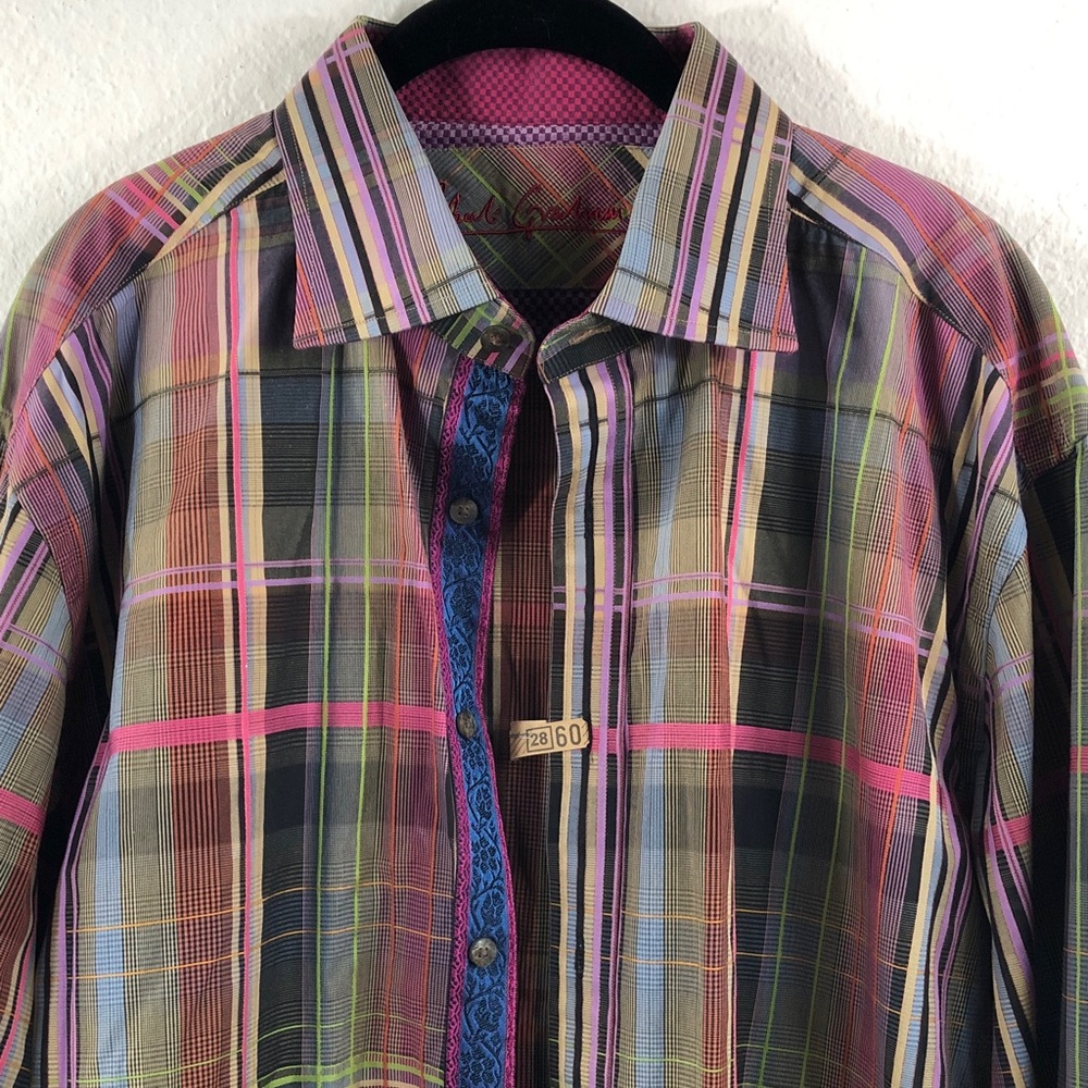Men's Robert Graham 2XL Multicolor Plaid Button-Up Shirt